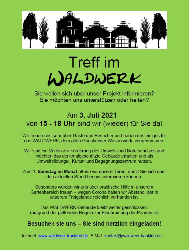 Treff im Waldwerk am 3. Juli